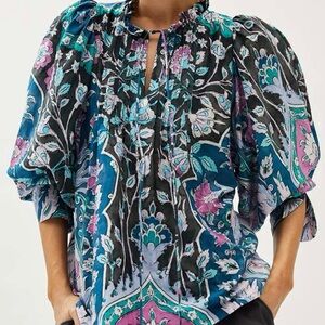 MARIACHER Algae Floral Patterned Blouse - Multi Colored
